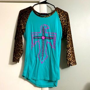 Mid sleeve crazy train with thunderbird